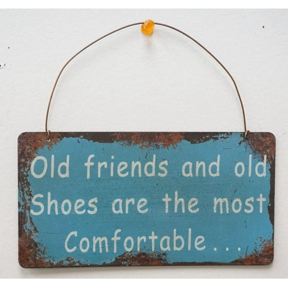 Attraction Design Old Friends and Shoes Metal Antique Wisdom Sign