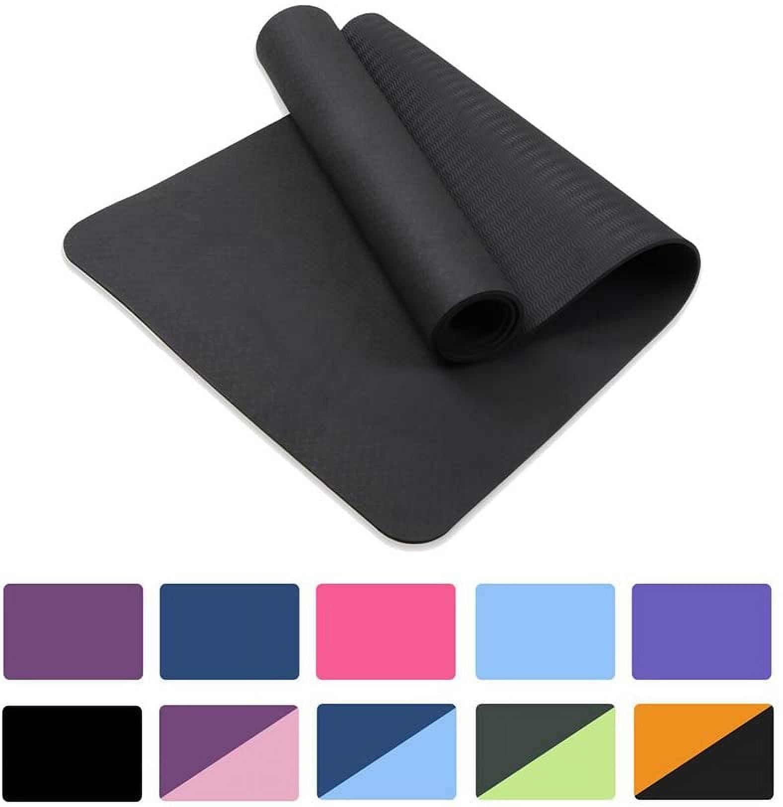YR Extra Large Yoga Mat 6'x4' Thick Workout Mats 1/2 Soft Foam Indoor  Pilates Cardio Exercise Black
