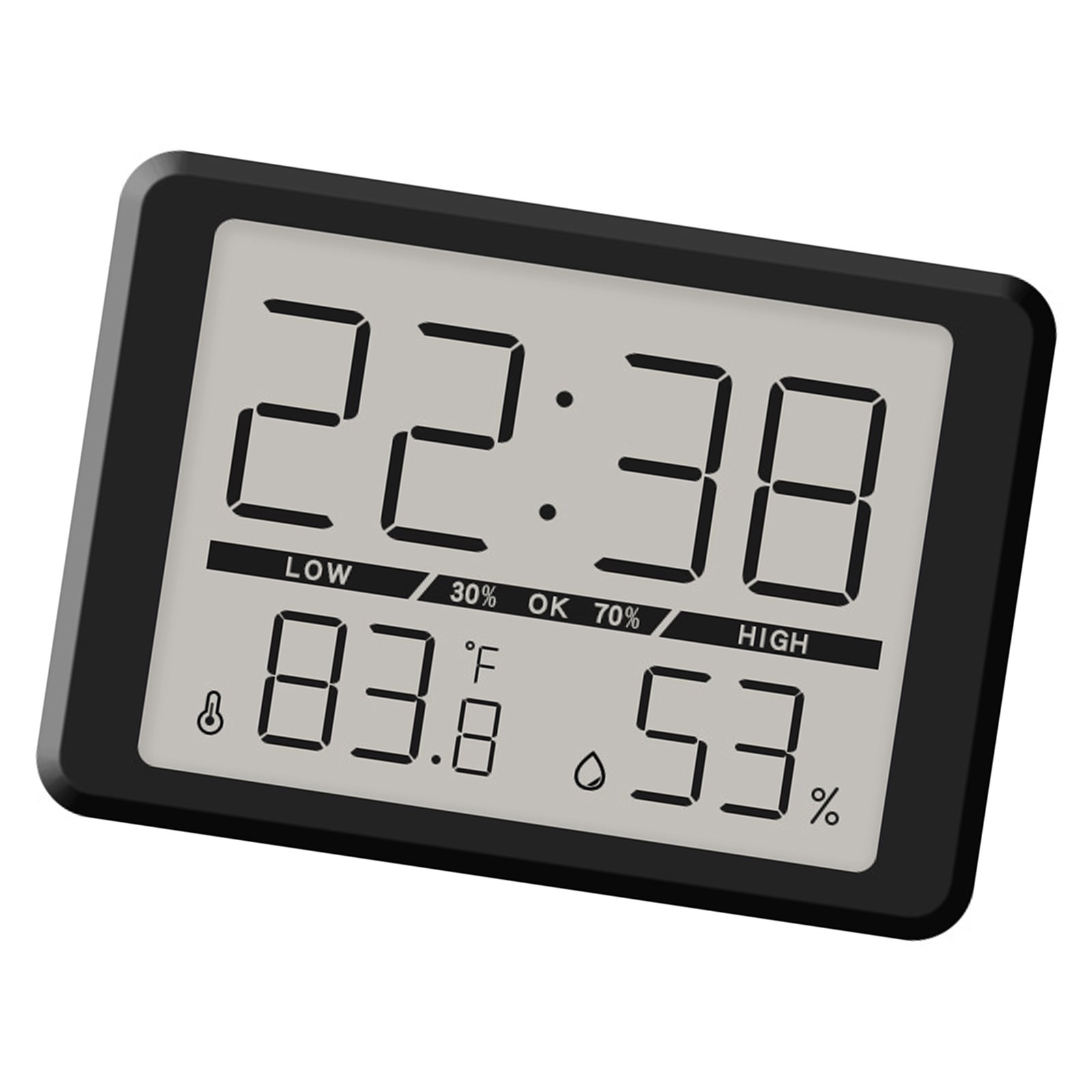 Attraction Digital Clock with Indoor Temperature Humidity Monitor Large ...