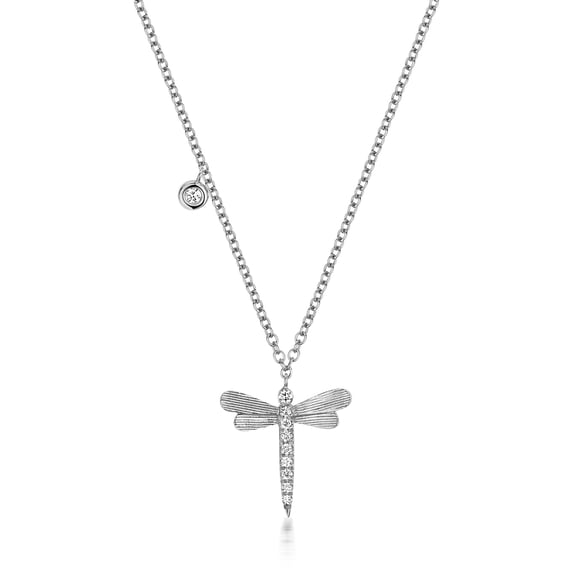 Attractive 18k White Gold Women Diamond Pendant and Chain Brilliant Cut 0.08 Carat FG - SI1 - 17 inch