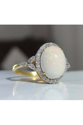 Attractive 3Ct Oval Cut Fire Opal Women's Halo Anniversary Gift Ring14k Yellow Gold Plated Silver