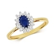 thumbnail image 1 of Attractive 9k Gold Women Diamond Solitaire Ring Brilliant Cut 0.15 Carat H - PK2 with Sapphire, 1 of 2
