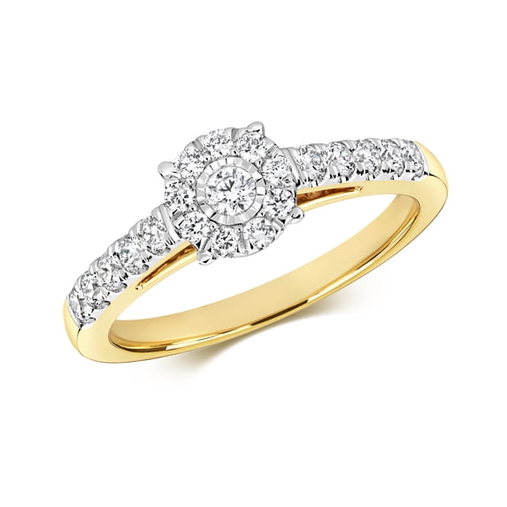 Attractive 9k Gold Women Solitaire Engagement Diamond Ring Brilliant Cut 0.50 Carat H - I1