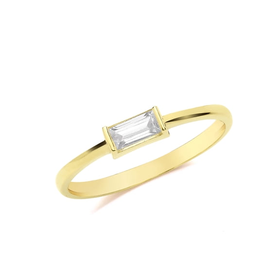 Attractive 9k Gold Women Solitaire Ring with Cubic Zirconia/CZ