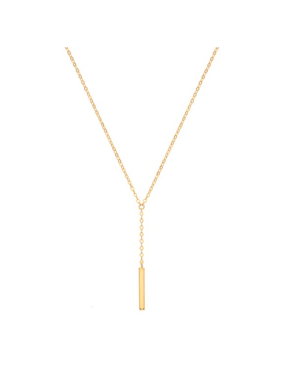 Attractive 9k Gold Women Y-Shape Necklace - 17.5 inch*2mm