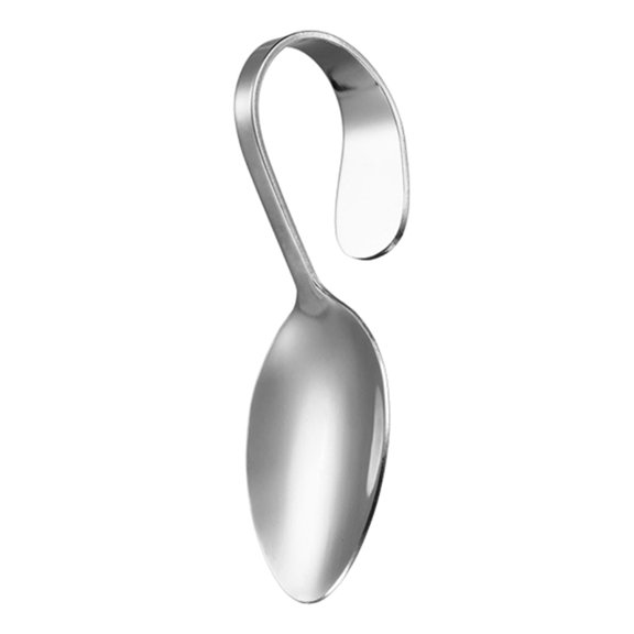 Attractive Bend Metal Spoon Excellent For Seafood Dishes And Puddings