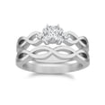 thumbnail image 1 of Attractive Bridal Ring Set Half Carat Princess Cut Diamond on 10k Gold, 1 of 3