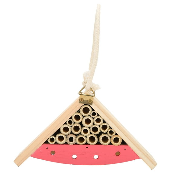 Attractive Hanging Bee Hotel for Garden Wildlife Conservation, Ideal for Beneficial Insects Wooden Insect Haven