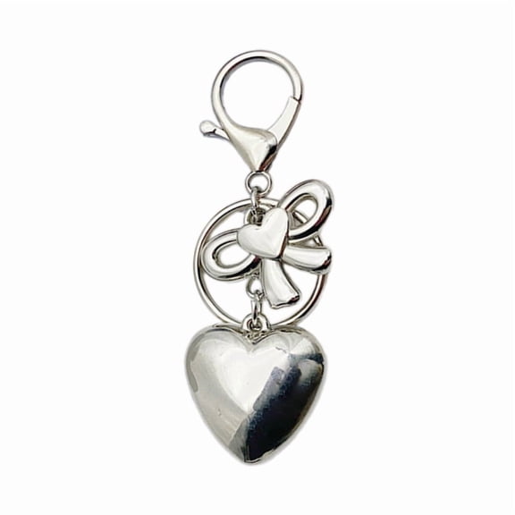 Attractive Heart shaped Keychain Pendant with Bowknot Fashionable Pendant with 3D Heart shaped for Bags and Keychains