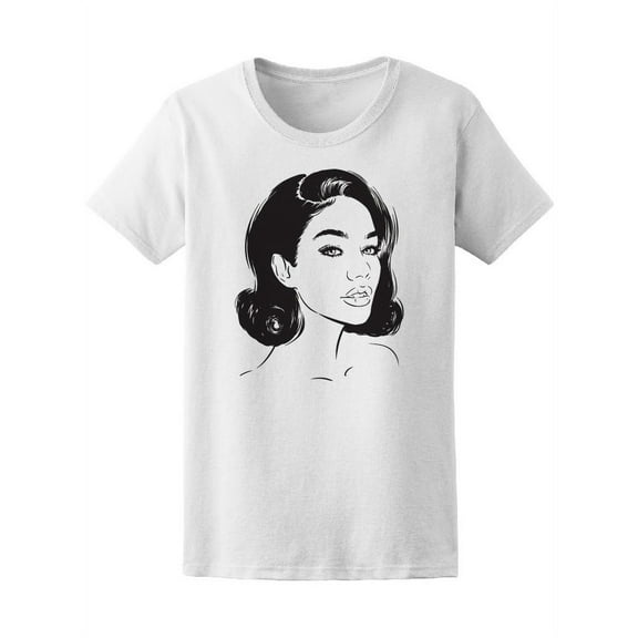 Attractive Lady Classy Hair Cut T-Shirt Women -Image by Shutterstock, Female Large