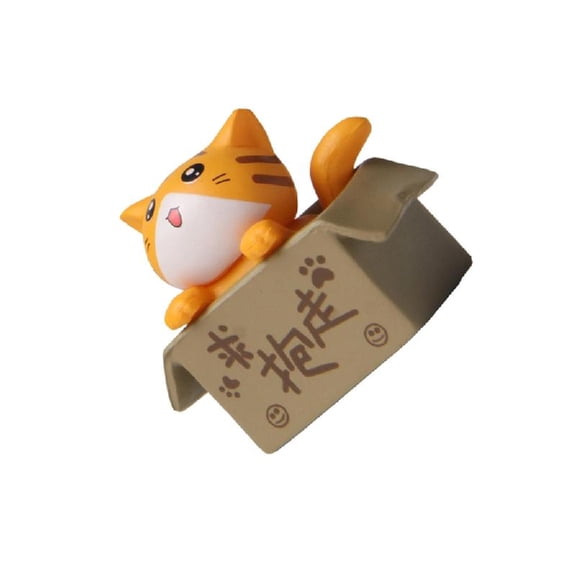 Attractive PVC Cats Sculpture with Animated Face Features Automotive Decors Piece for Car Interior Decoration &