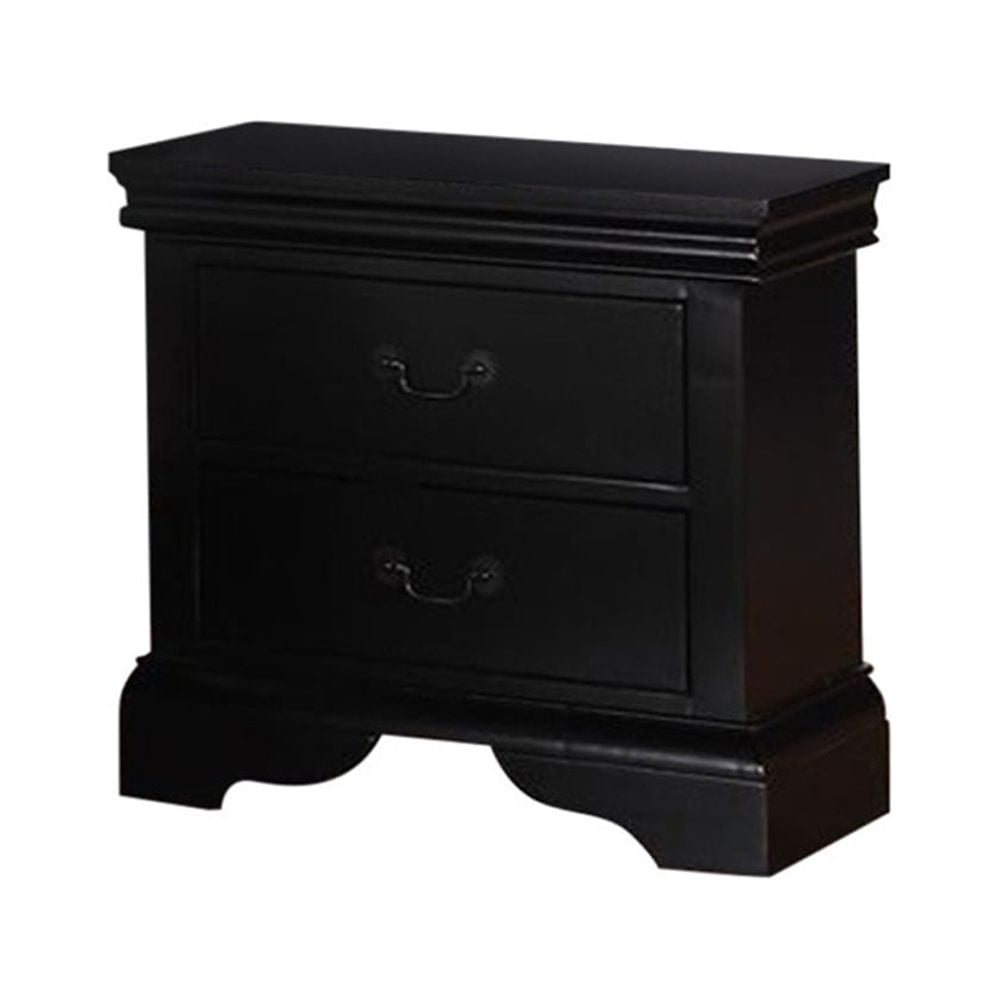 Attractive Pine Wood Night Stand,Black Saltoro Sherpi