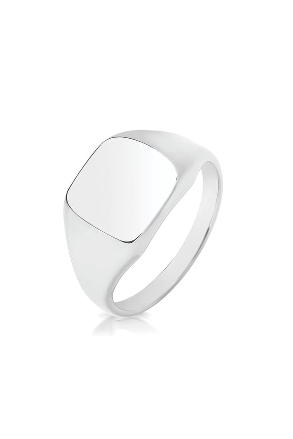 Attractive Rhodiumed 925 Sterling Silver Women Signet & Sovereign