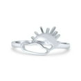 thumbnail image 1 of Attractive Sun and Cloud Plain Fascinating Oxidized Ring Band 925 Sterling Silver Size 10, 1 of 5
