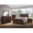 thumbnail image 1 of Attractive Walnut Finish Bedroom Set 4pc Queen Size Bed Nightstand Dresser Mirror Transitional Furniture, 1 of 7