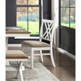 thumbnail image 1 of Attractive White Finish Dining Chairs 2pc Set Upholstered Seat x-Back Design Kitchen Dining Furniture Side Chairs, 1 of 7