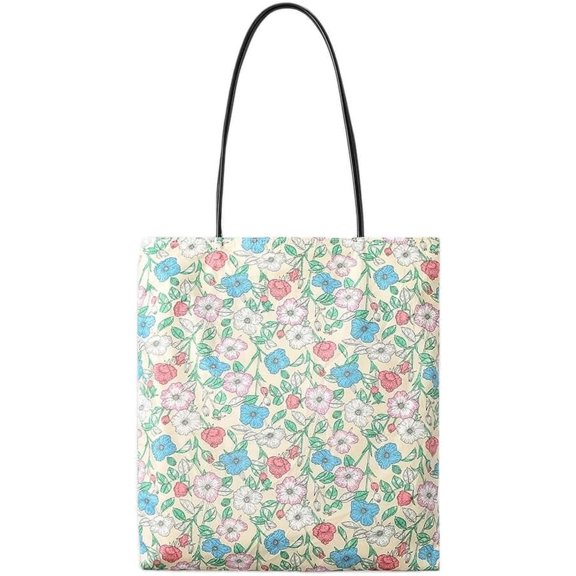 Attractive ladies canvas tote bag with inner pocket, floral pattern cotton tote bag for shopping, fitness