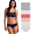 thumbnail image 1 of Attributes 7 Pack Women's Briefs - Seamless Hipsters - Breathable, Moisture Wicking, Grey/Blue/Red/Green, Small, 1 of 2