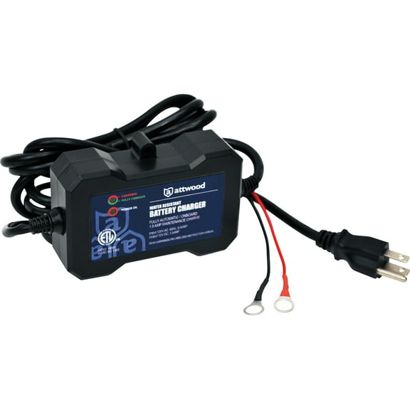 Attwood 1.5 Amp 12V Fully Automatic Automotive Battery Charger, 11900-4