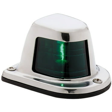 Attwood 1-Mile Deck Mount, Green Sidelight - 12V - Stainless Steel Housing | Bundle of 10