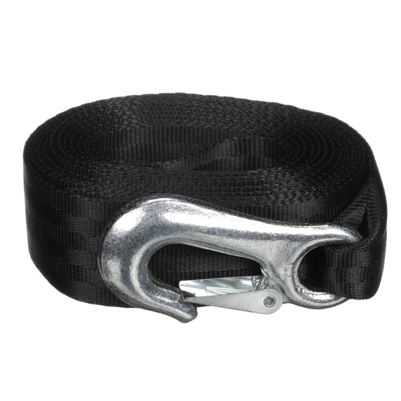 Attwood 11147-7 Trailer Winch Strap, Sewn-Loop End, 20 Feet Long, Rated for Winches Up to 2,000 Pounds, Forged Steel Snap Hook