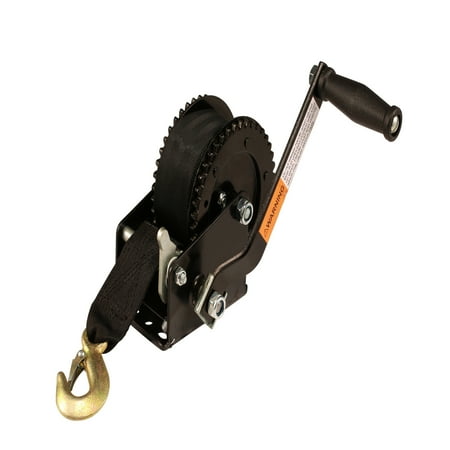Attwood 11195-4 Dual Drive Boat Trailer Winch, 2,000 lb Load Capacity with Strap