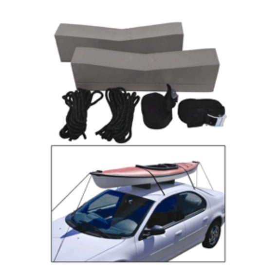 17" Black and Gray Multipurpose Attwood Kayak Car-Top Carrier Kit