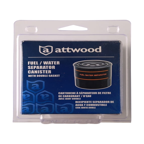 Attwood 11841-4 Universal 10-Micron Fuel/Water Separator Filter with Double Gasket