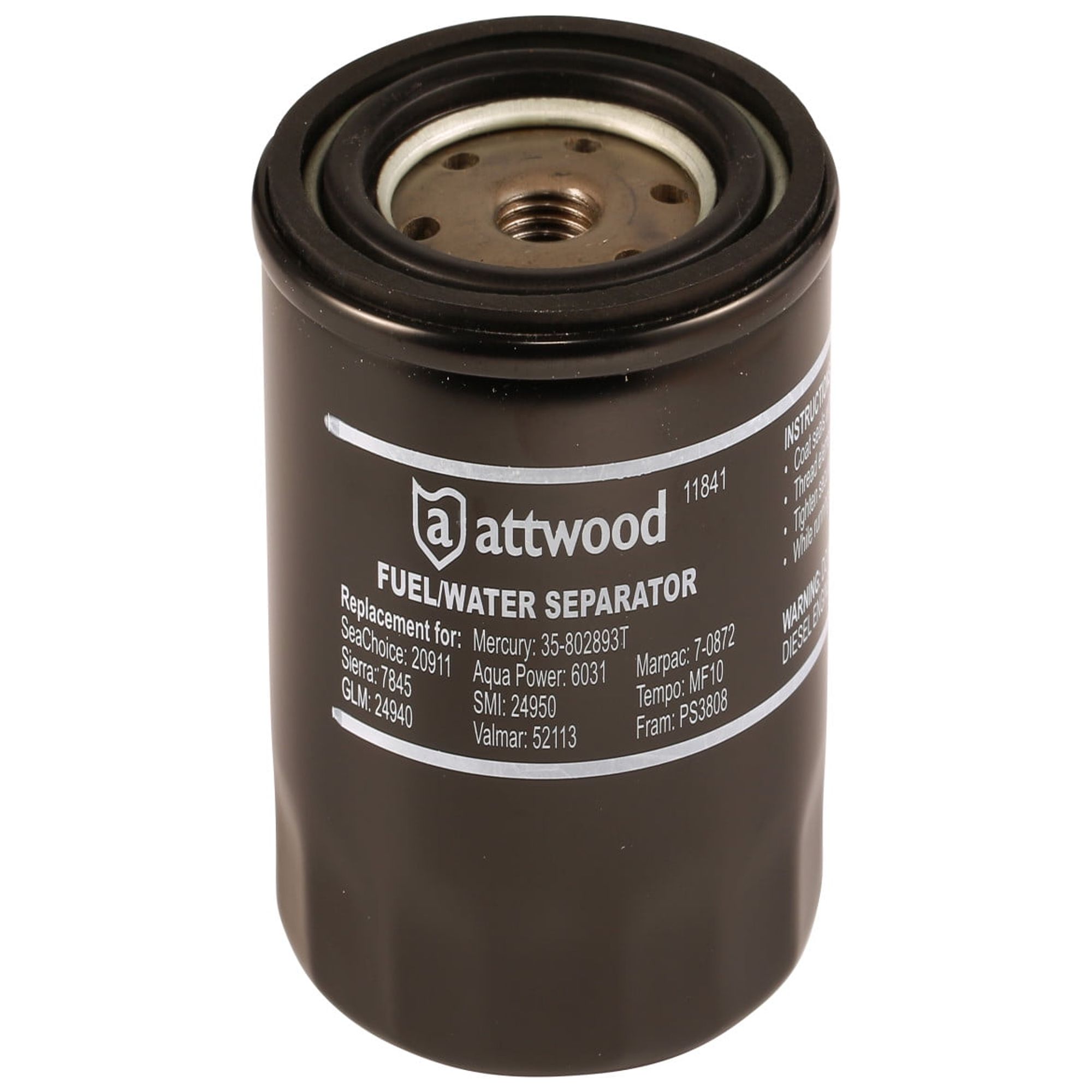 Attwood 11841-4 Universal Marine 10-Micron Fuel/Water Separator Filter with Double Gasket - image 1 of 3