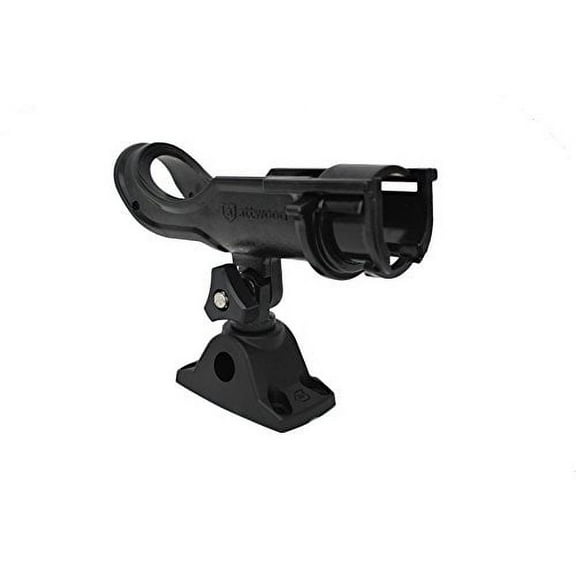 Attwood 3005.0185 5009-4 Heavy Duty Adjustable Rod Holder with Combo Mount, Black Finish