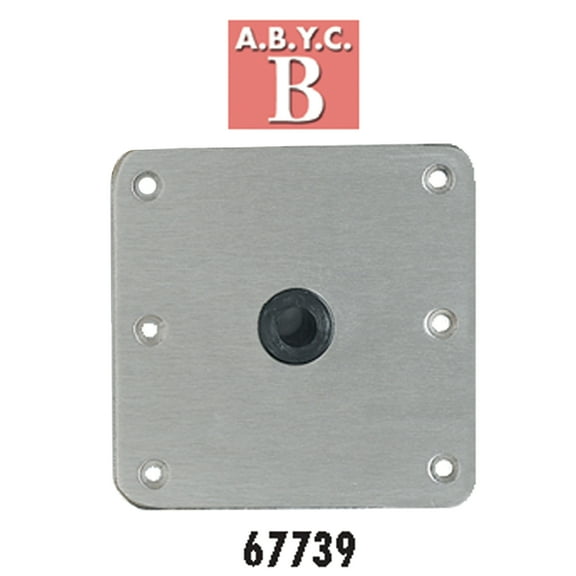 Attwood 67739 Lock'N-Pin 3/4" Pin Base - Stainless Steel with Nylon Bushing, Non-Threaded - 7" x 7"