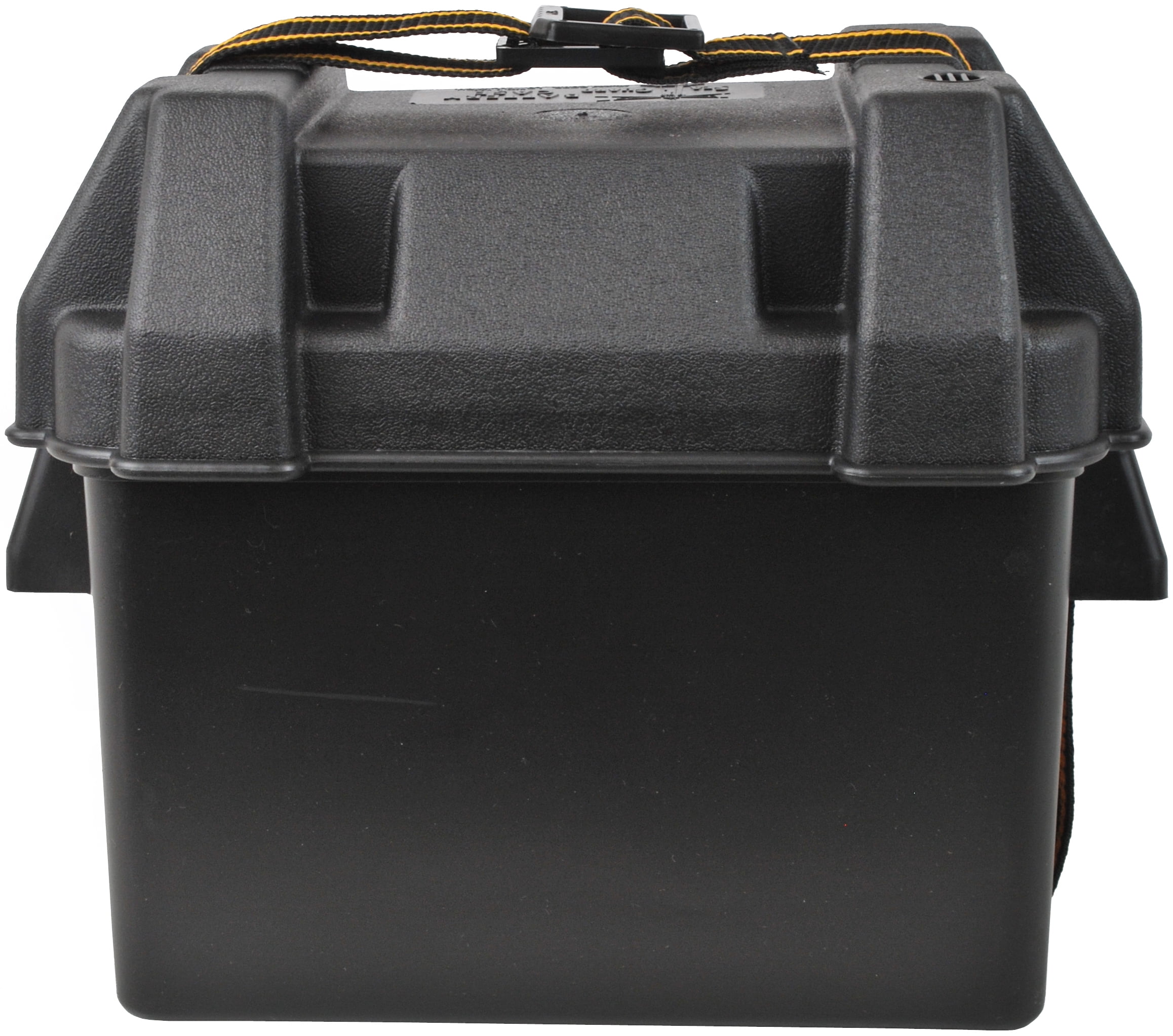 Attwood 9082-1 U1 Small Series 16 Vented Marine Boat Battery Box with  Mounting Kit and Strap, Black 