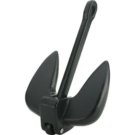 Attwood 9934B1 Solid Cast Iron 15-Pound Navy Boat Anchor with Black PVC-Coated Finish