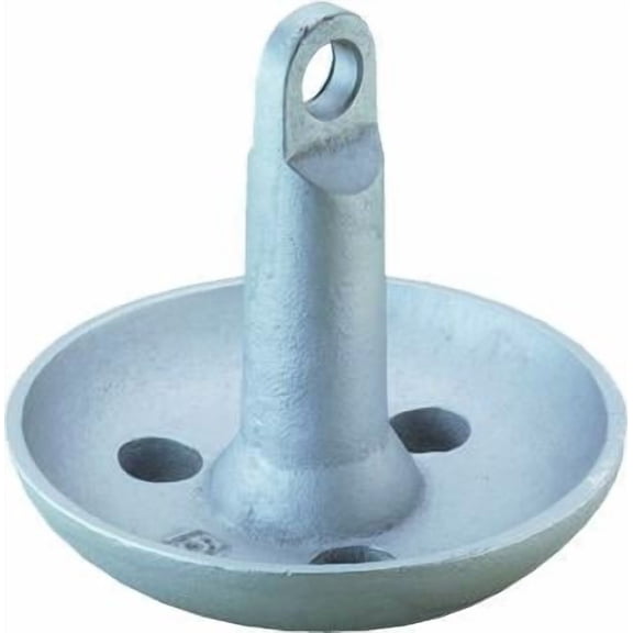 Attwood 9941-1 Cast Iron 8-Pound Wide Area Mushroom Anchor with Large Steel Eye, Silver Finish