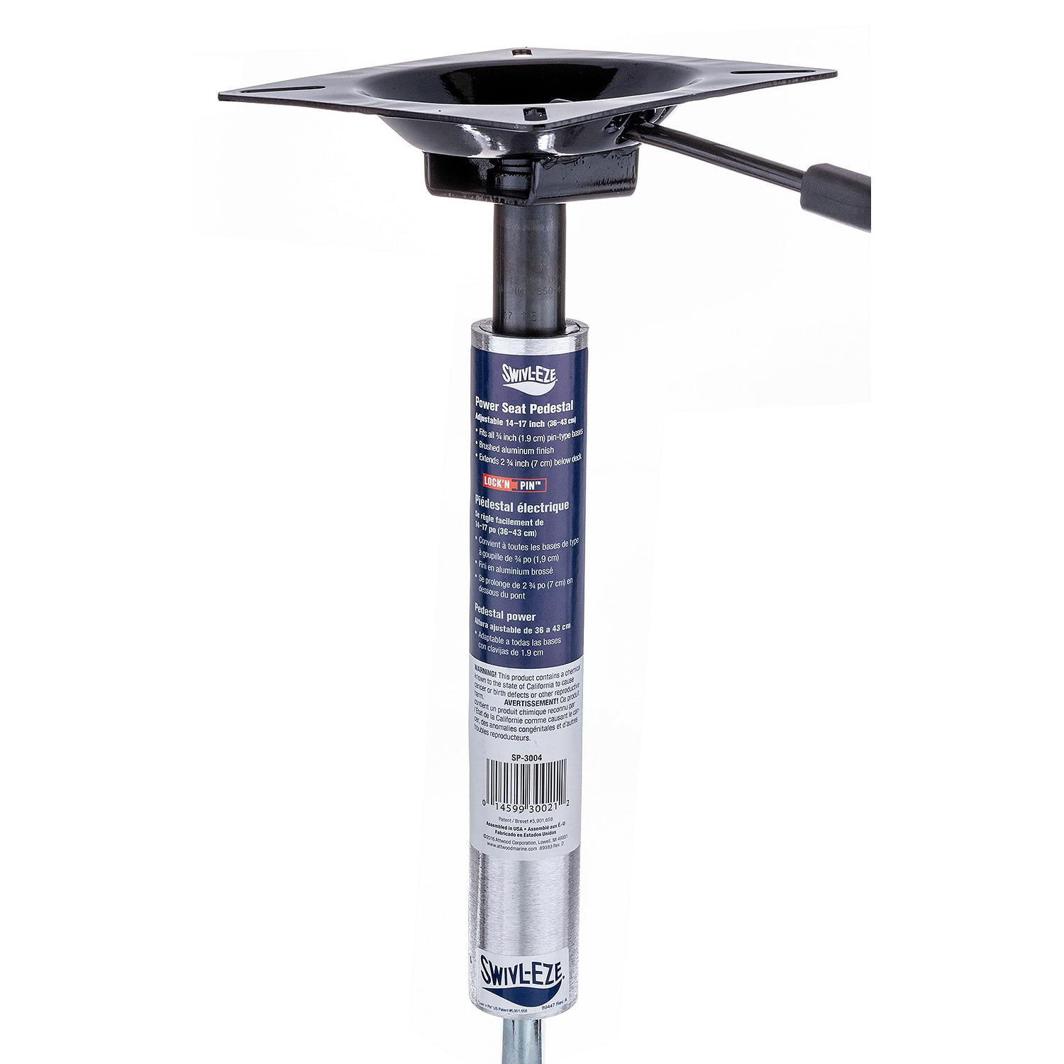 Attwood Lock'n'Pin 3/4 inch Power Pedestal for Boat Seating