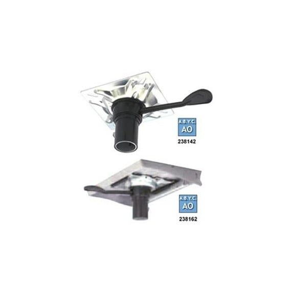 Attwood Marine 2381501 238 Series Swivl-Eze Plated Steel Left Handle Seat Mount for 2.375 in. dia. Post