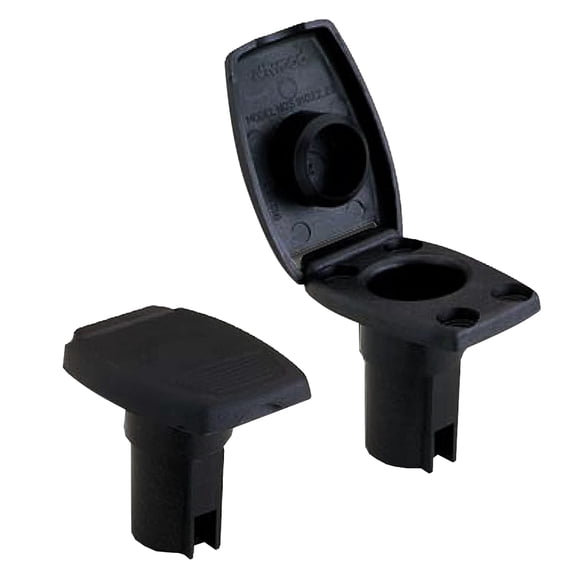 Attwood Oval 2-Pin Base f/Angled Pole - Black | Bundle of 2 Each