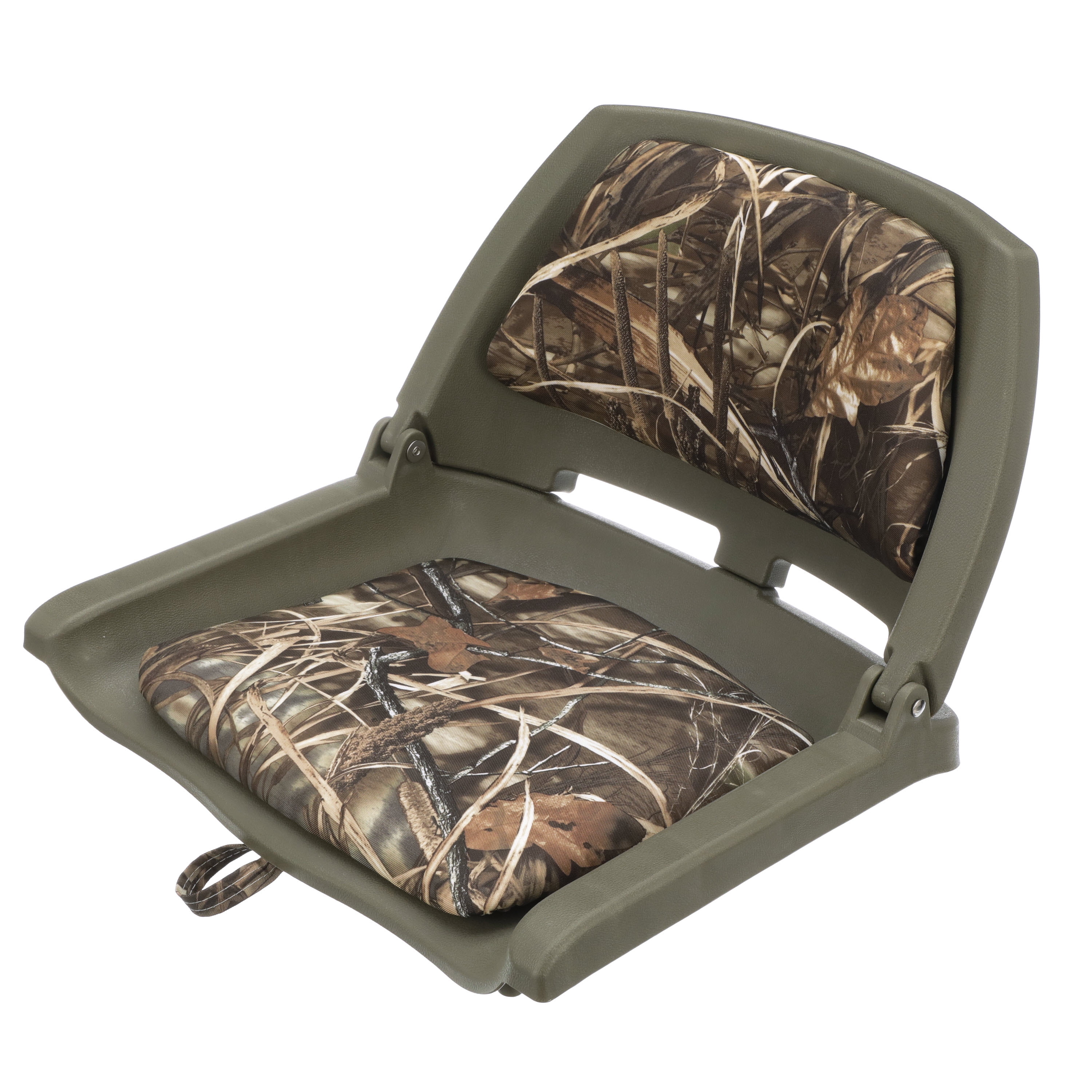 Attwood Padded Boat Seat, Camouflage, Molded Plastic Frame, 20 Inches W x 17 Inches D x 12 Inches H