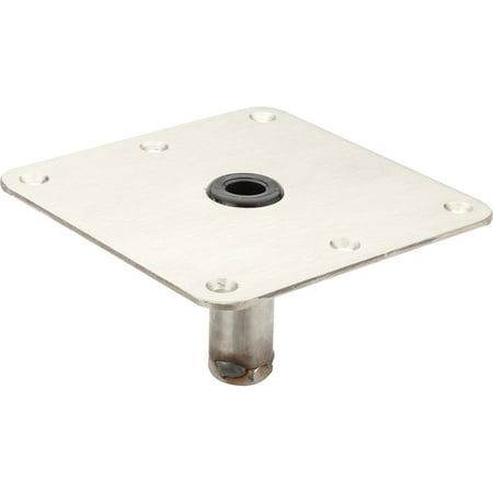 Attwood SP-67739-T Lock’N-Pin ¾-Inch Pin Base — 7x7-Inch Base, Threaded, Acetal Bushing, Pre-Drilled for Mounting
