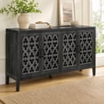thumbnail image 1 of Atumcto 4-Door Antique Carved Sideboard Cabinet, Farmhouse Storage Buffet Console for Living Room, Dining Room or TV Stand, Antique Black, 1 of 10