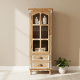 thumbnail image 1 of Atumcto 54.7" Tall Narrow Farmhouse Accent Cabinet with Glass Doors, 2 Drawers & Removable Shelves for Living Room or Entryway, 1 of 10
