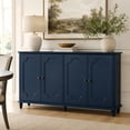 thumbnail image 1 of Atumcto Farmhouse Sideboard Buffet Cabinet, 4-Door Storage Credenza with Curved Raised Panel Doors, Blue, 1 of 10