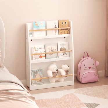 Atumcto Kids Bookshelf and Toy Organizer, 3 Tier Montessori Bookcase, Scratch-Resistant, 1 Pack