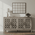 thumbnail image 1 of Atumcto 60" Rustic 4-Door Sideboard, Buffet Cabinet with Carved Lattice Doors & Adjustable Storage, Antique Brown for Small Spaces, 1 of 10