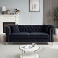 thumbnail image 1 of Atumon 82"L Sofa Couch, 3-Seat Couches and Sofas, Modern Velvet Upholstered Sofa with 2 Pillows and Metal Legs, Heavy Duty Couch Furniture for Home Living Room, 81.8"L x 31.8"W x 29.5"H, Black, 1 of 10