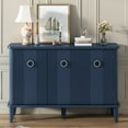 thumbnail image 1 of Atumon Accent Cabinet with 3 Doors, Modern Storage Cabinet Furniture, Wood Sideboard with Adjustable Shelves, Buffet Cabinet for Kitchen Living Room Entryway Hallway, 47.2"L x 15.7"W x 31.5"H, Blue, 1 of 10
