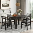 thumbnail image 1 of Atumon Round Dining Room Set for 4, Dining Set Furniture with Extendable Table and 4 Chairs, Wood Dining Table Set for 4, 5 Piece Farmhouse Dining Table Set for Kitchen Dining Room, Espresso, 1 of 10