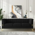 thumbnail image 1 of Atumon Velvet Sofa, Velvet Sofas and Couches, 3-Seat Sofa with Gold Metal Legs, Modern Sofa Couch Furniture, Velvet Upholstered Sofa for Living Room Bedroom, 83.46"L x 30.51"W x 31.9"H, Black, 1 of 10