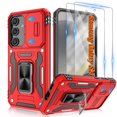 thumbnail image 1 of Atump for Galaxy S24 Case with 2Pcs HD Screen Protector, Military Grade Shockproof and Slide Camera Cover, 360° Rotated Ring Kickstand Protective Case for Samsung Galaxy S24,Red, 1 of 7