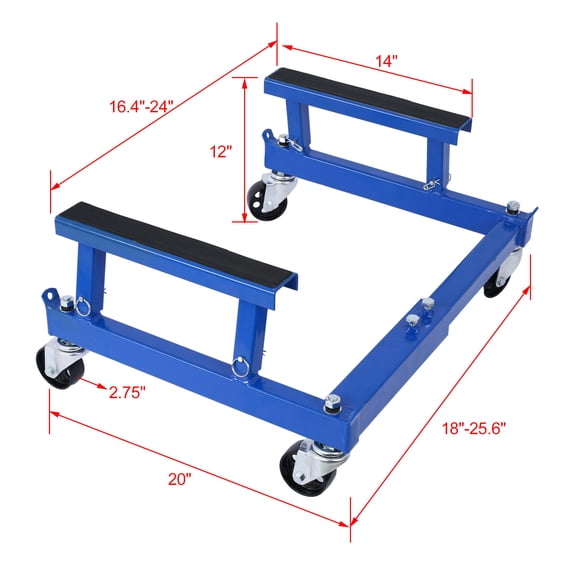 Atv Motorcycle Engine Cradle Dolly 1500Lbs,Blue,Blue Steel